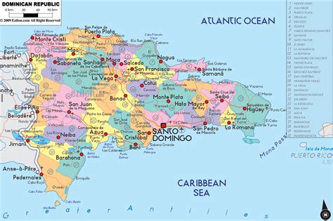 costa rica and dominican republic map